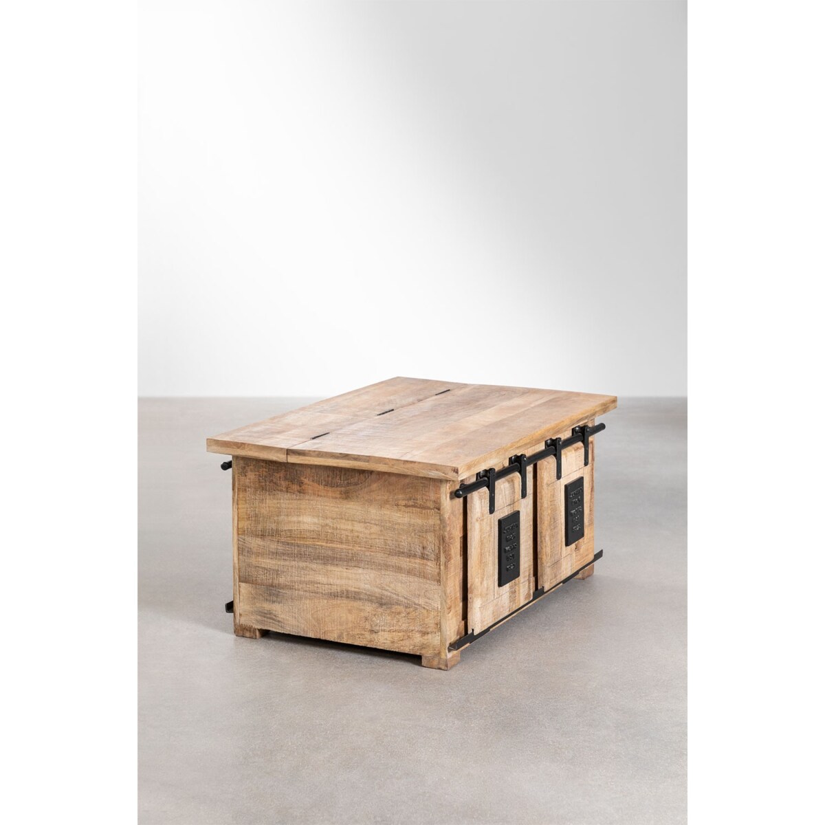 Stolik kawowy z drewna mango ze schowkiem Elei