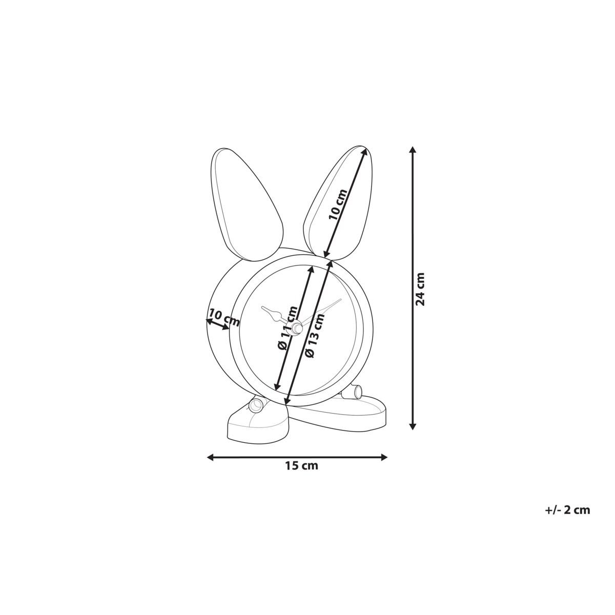 Zegar stojący w kształcie królika srebrny THUSIS