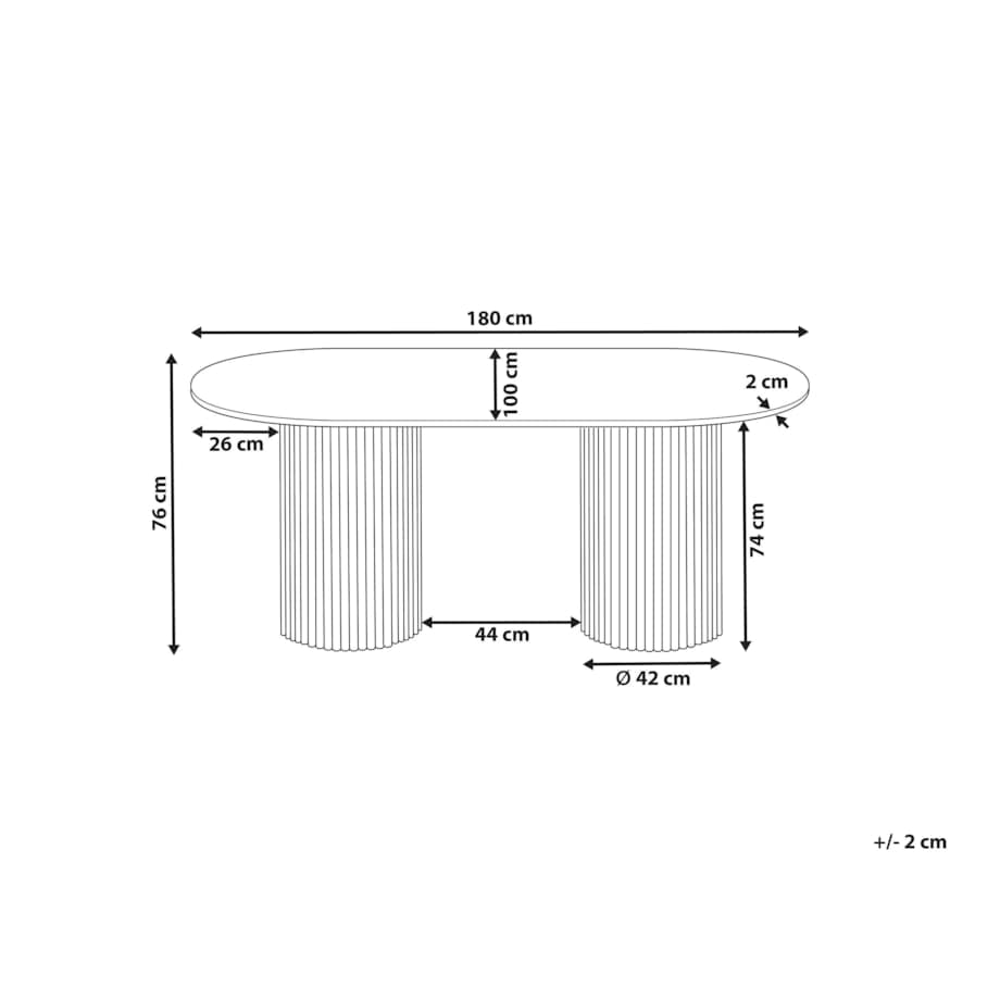 Stół do jadalni owalny 180 x 100 cm jasne drewno SHERIDAN