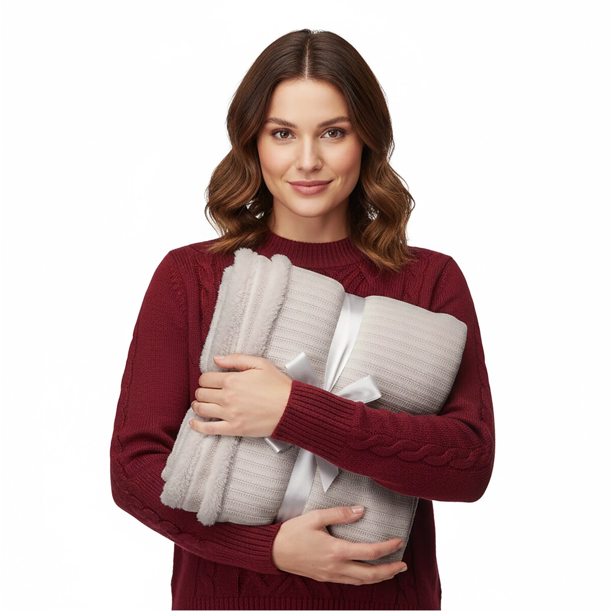 MIĘKKI KOC NARZUTA PLED NA ŁÓŻKO BARANEK SHERPA CIEPŁY 150x125 CM