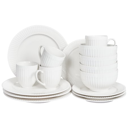 Zastawa stołowa 16-częściowa COWSLIP Porcelana Biały