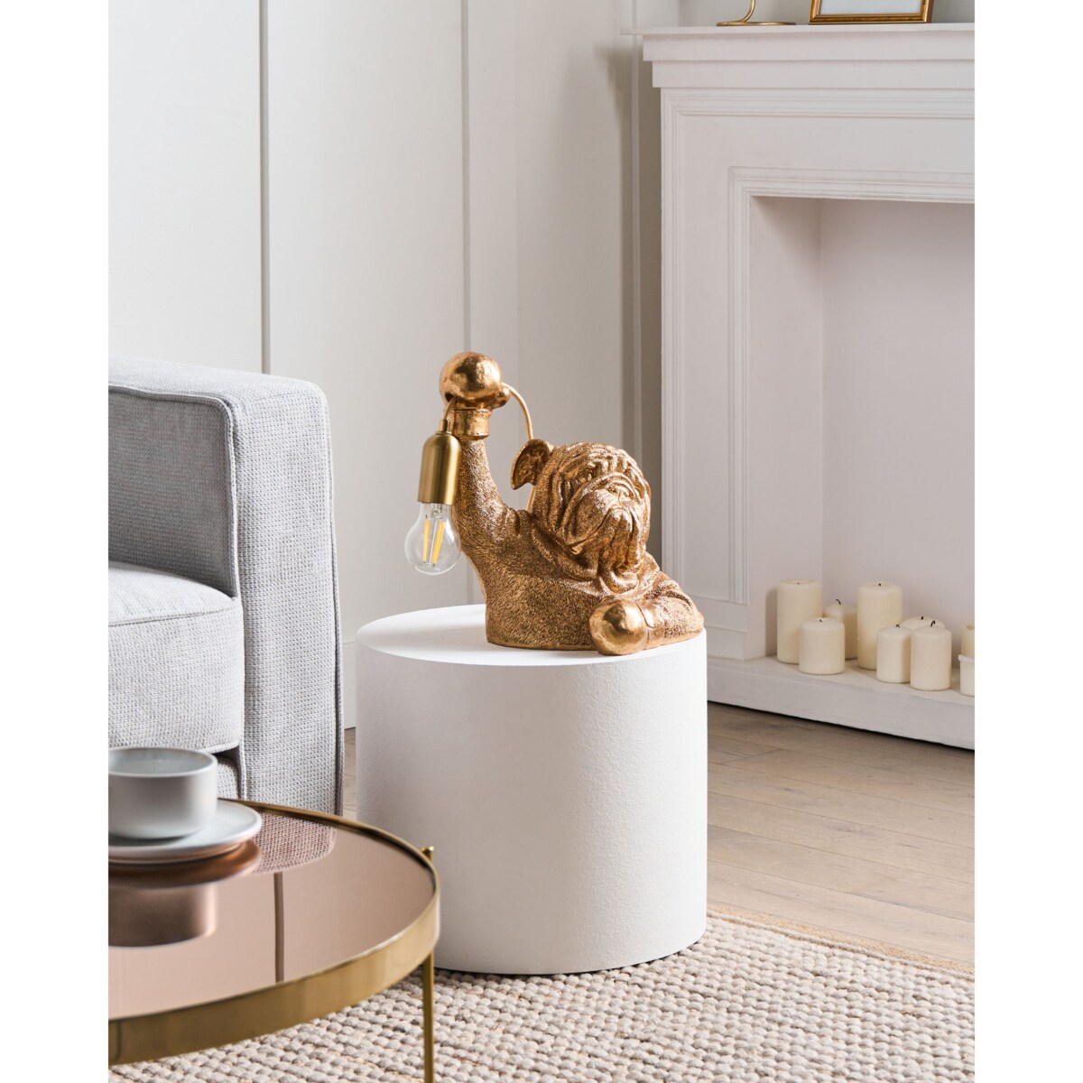 Lampa stołowa Pies MIKE Złoty