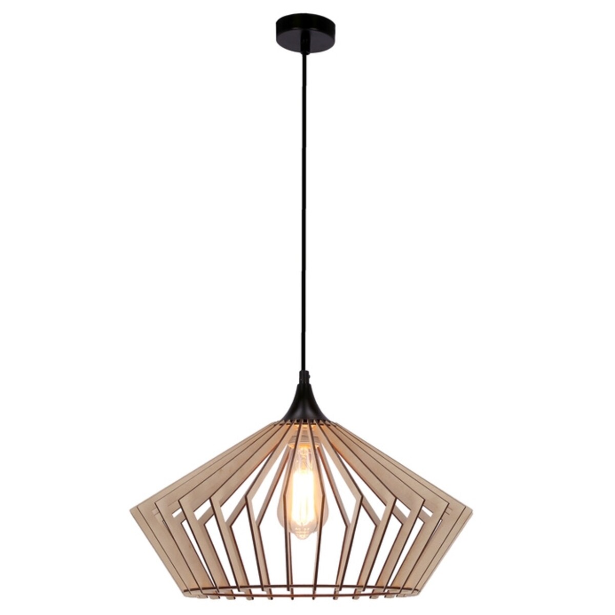 Skandynawska lampa wisząca Eco 31-13491 Candellux abażur drewniany