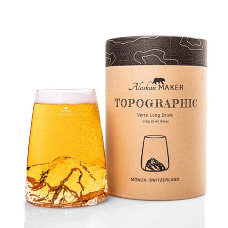 Szklanka Long Drink - Topographic - Monch