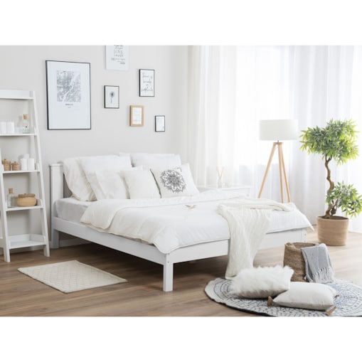 Łóżko drewniane 160 x 200 cm białe TANNAY