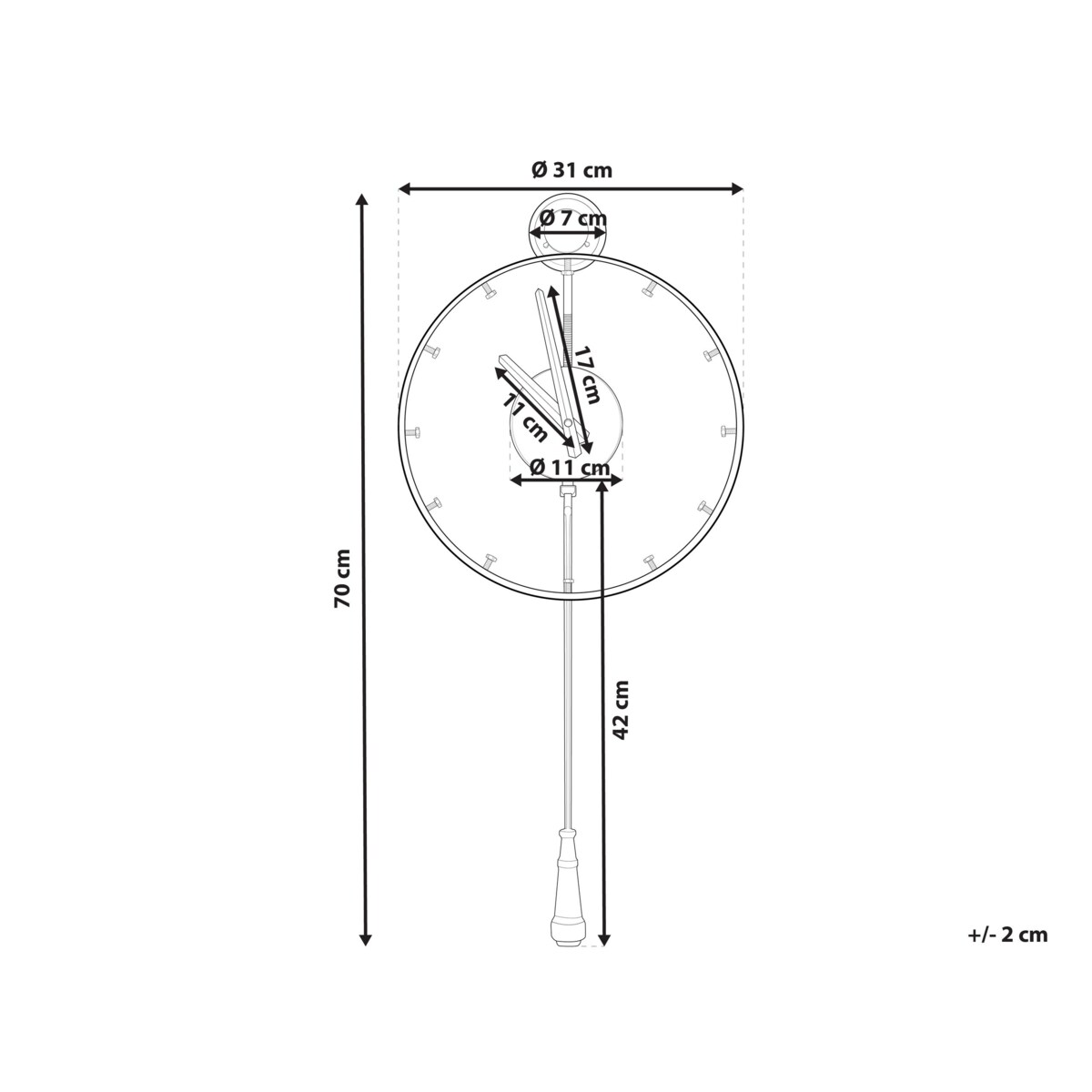 Zegar ścienny z wahadłem złoty EMMEN