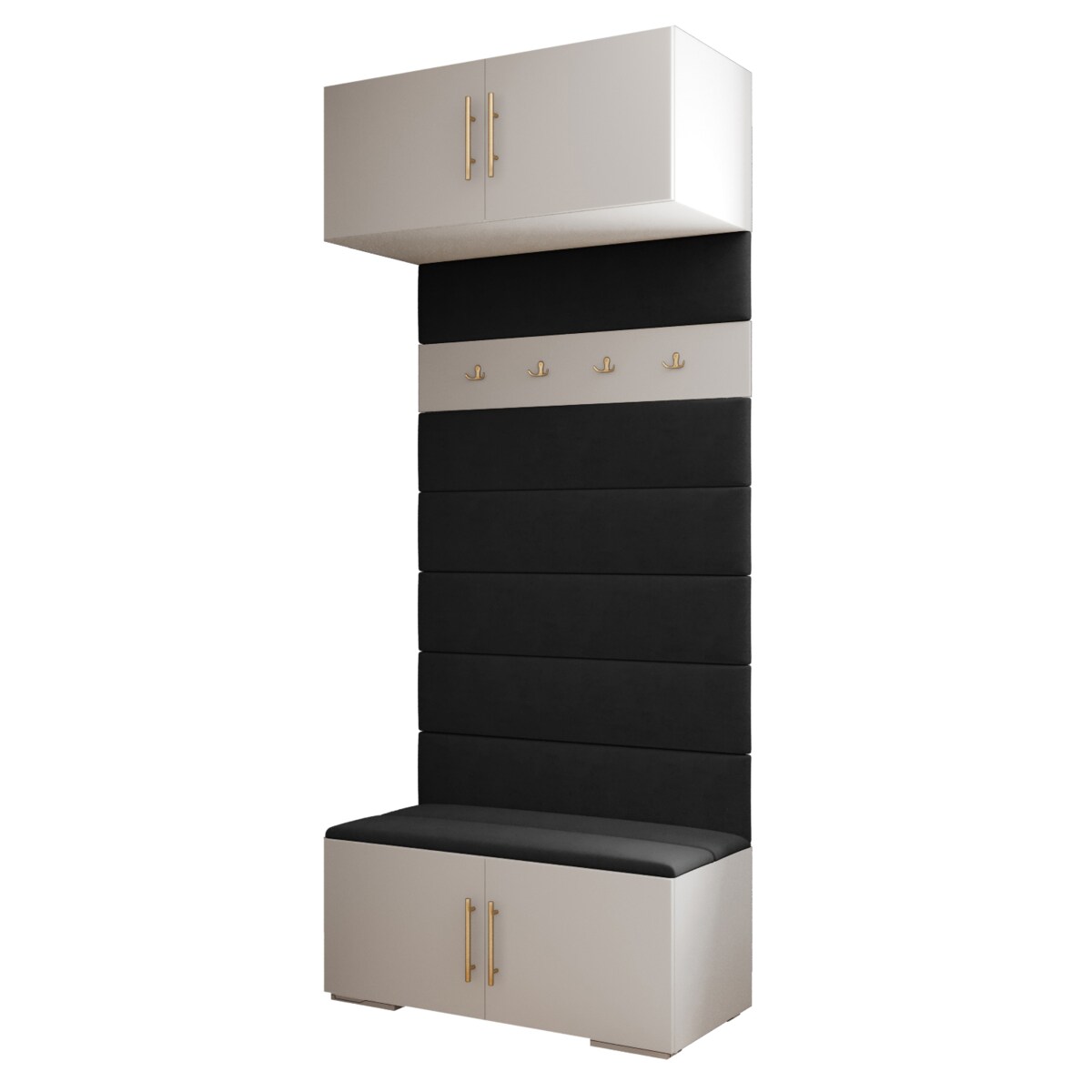 Garderoba do przedpokoju INOVA 3 biały+złoty+manila18