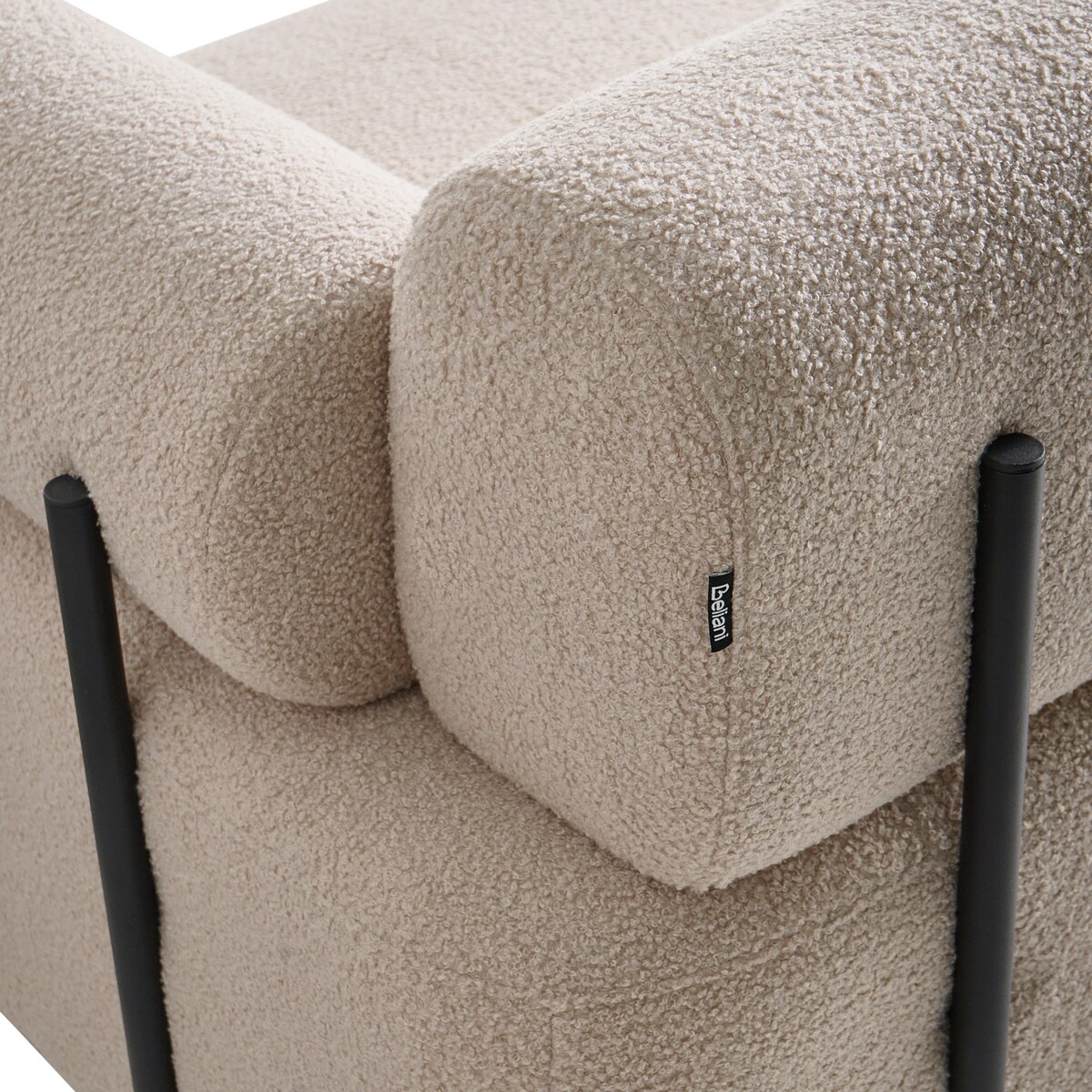 Sofa dla 2 osób ELVA Boucle Beżowy