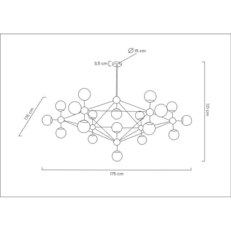 Wisząca lampa Astrifero MSE010100218 molekuły czarna
