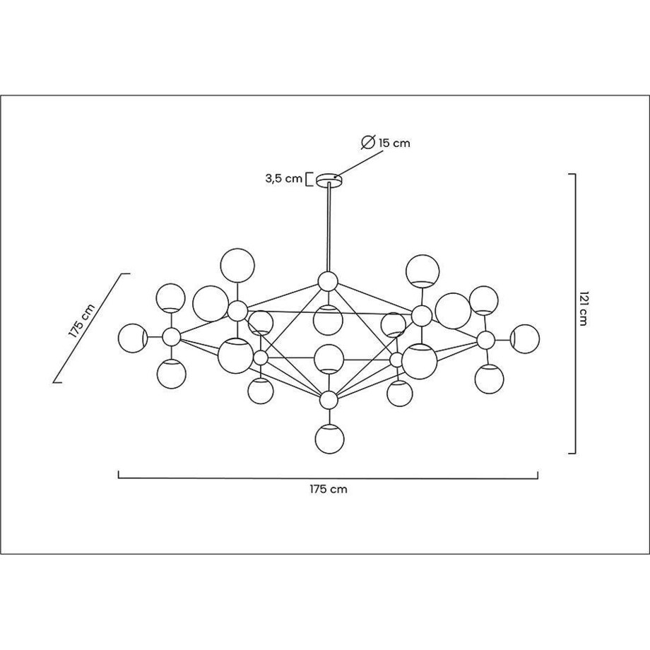 Wisząca lampa Astrifero MSE010100218 molekuły czarna
