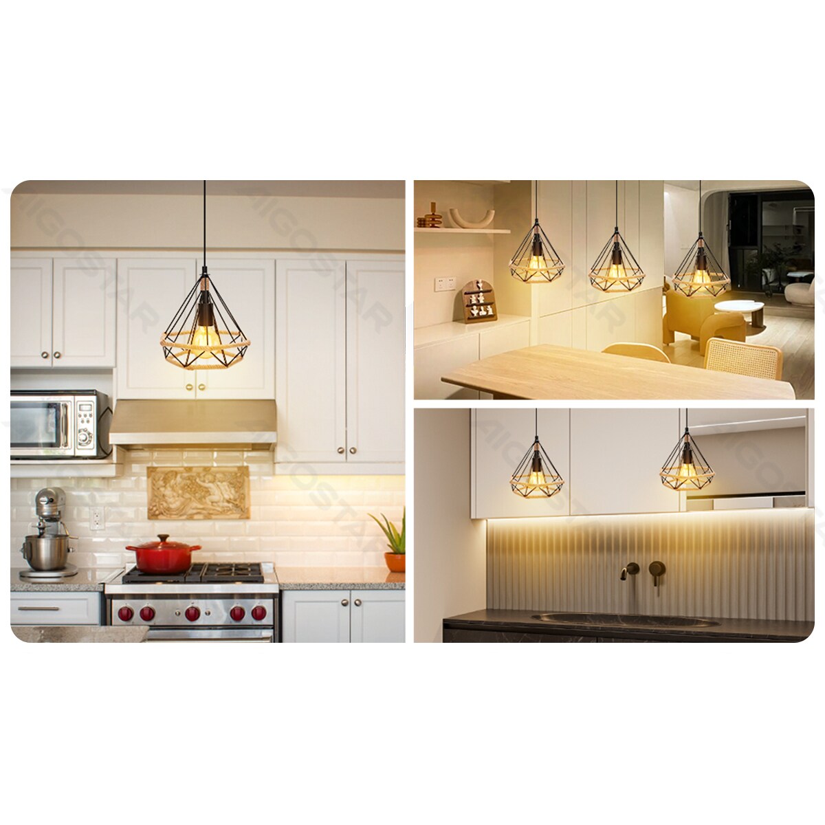 żyrandol metal z liną industrial czarny