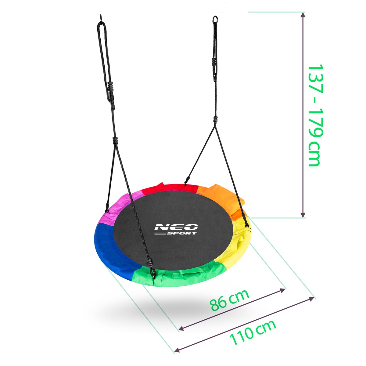 Huśtawka ogrodowa bocianie gniazdo 110 cm swingo Neo-Sport
