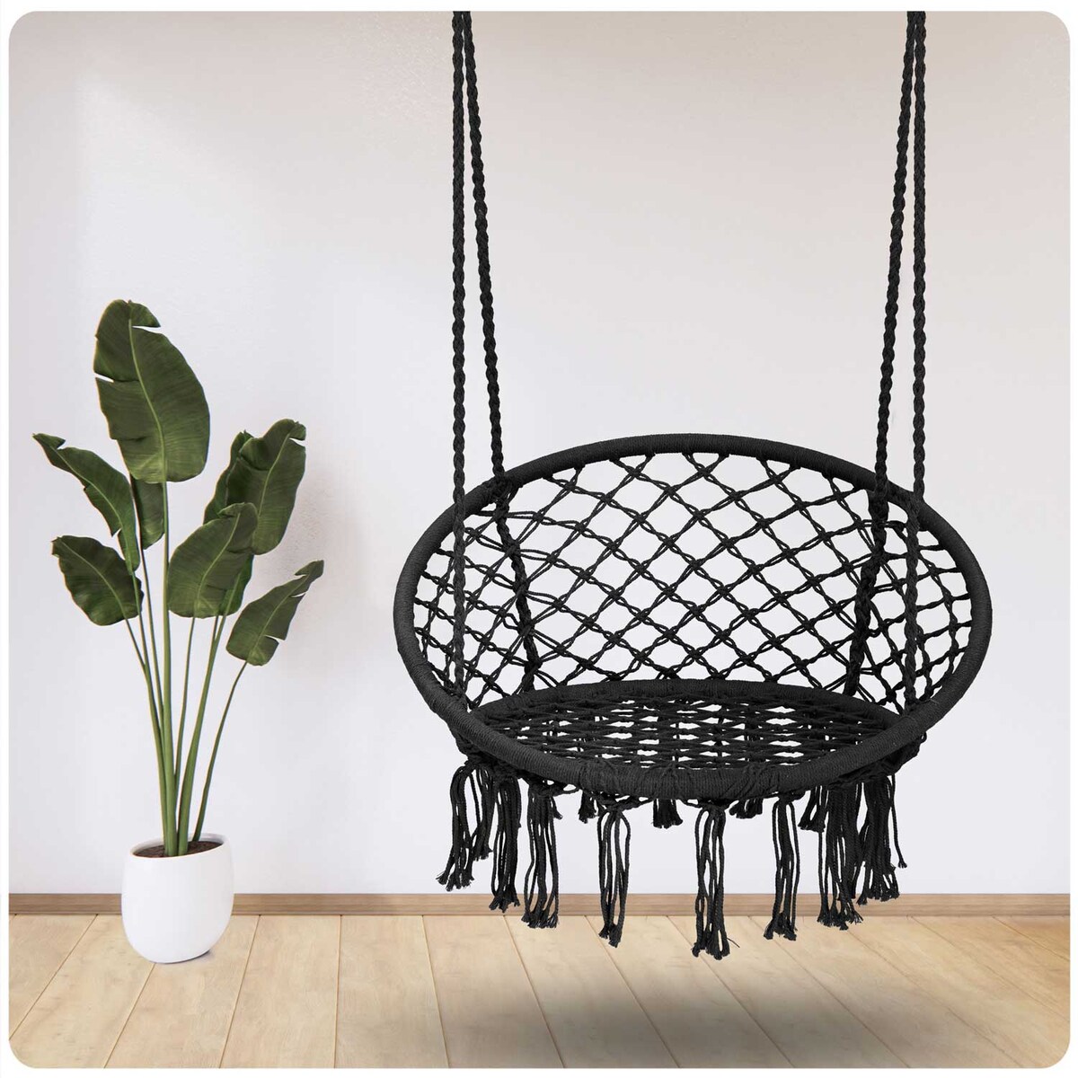 Huśtawka ogrodowa fotel bocianie gniazdo Sofotel Boho czarny