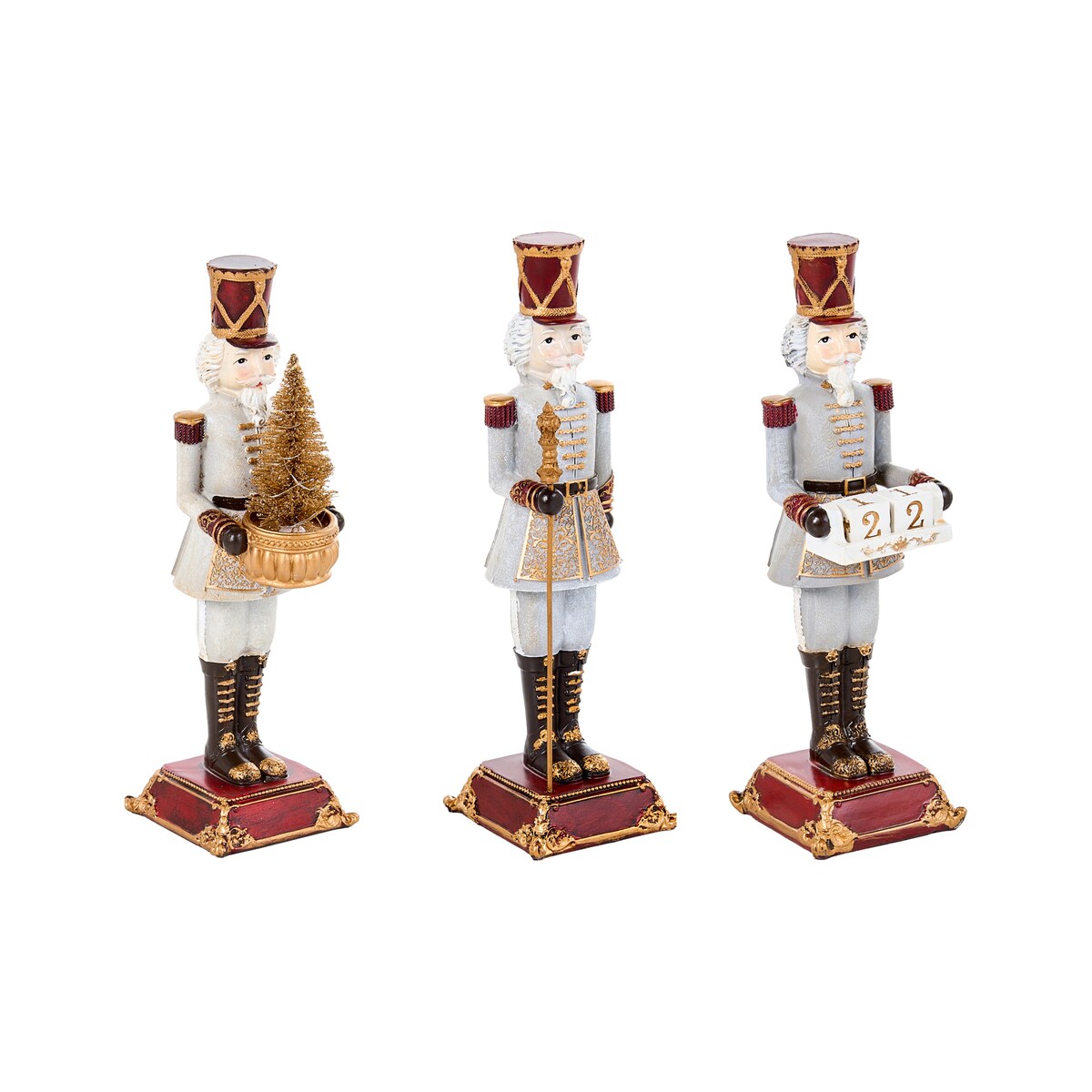 Zestaw 3 figurek dekoracyjnych LED PELLOSNIEMI 32 cm Dziadek do orzechów Kolorowy