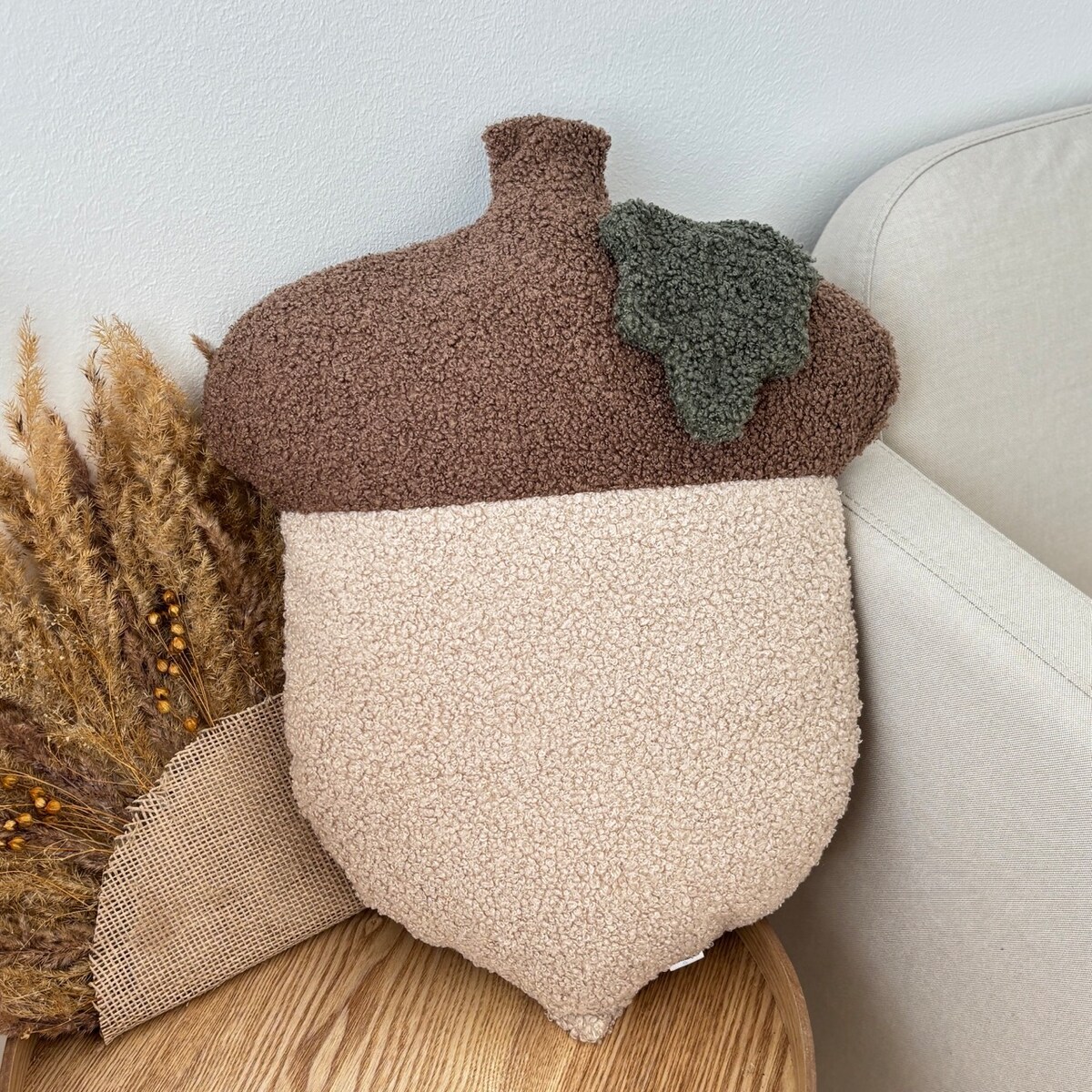 Poduszka jesienna Żołądź boucle