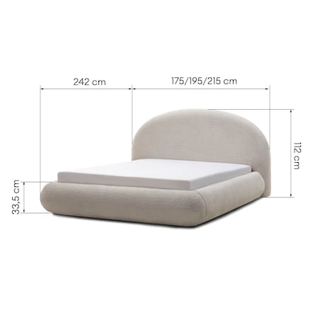 Łóżko tapicerowane 160x200 cm beżowe bouclé Riaci