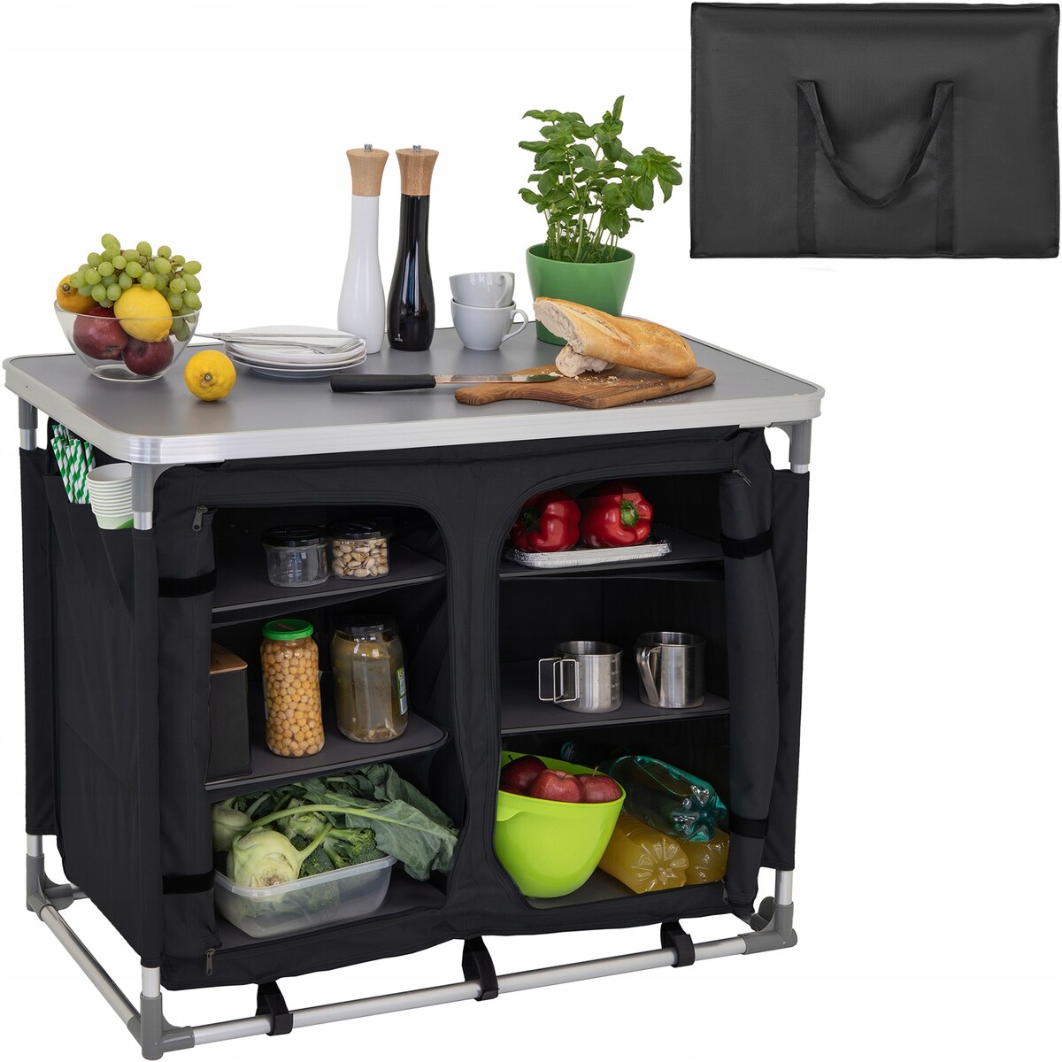 KUCHNIA TURYSTYCZNA SZAFKA stół składany ogrodowy torba KEMPINGOWY stolik