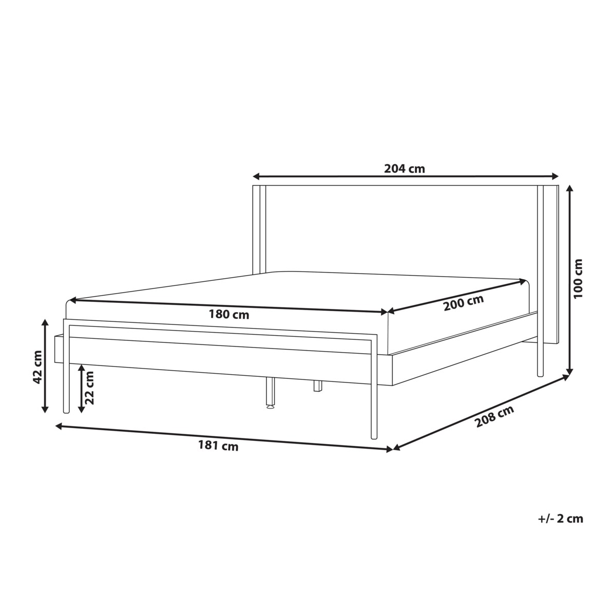 Łóżko 180 x 200 cm ciemne drewno LIBERMONT