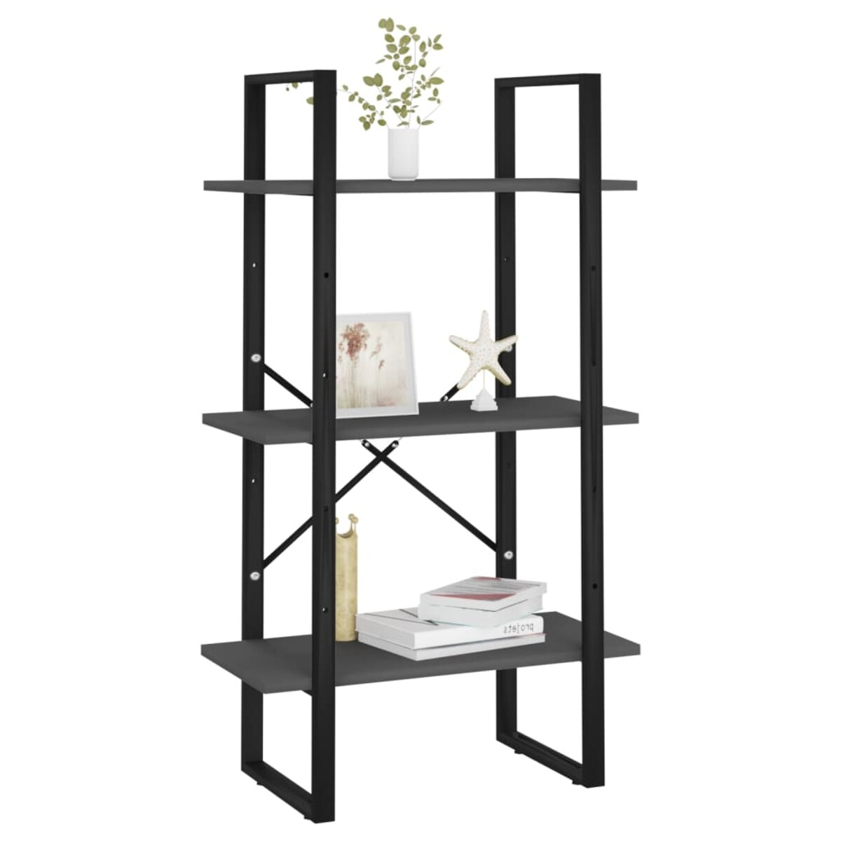 vidaXL Regał na książki, szary, 60x30x105 cm, materiał drewnopochodny