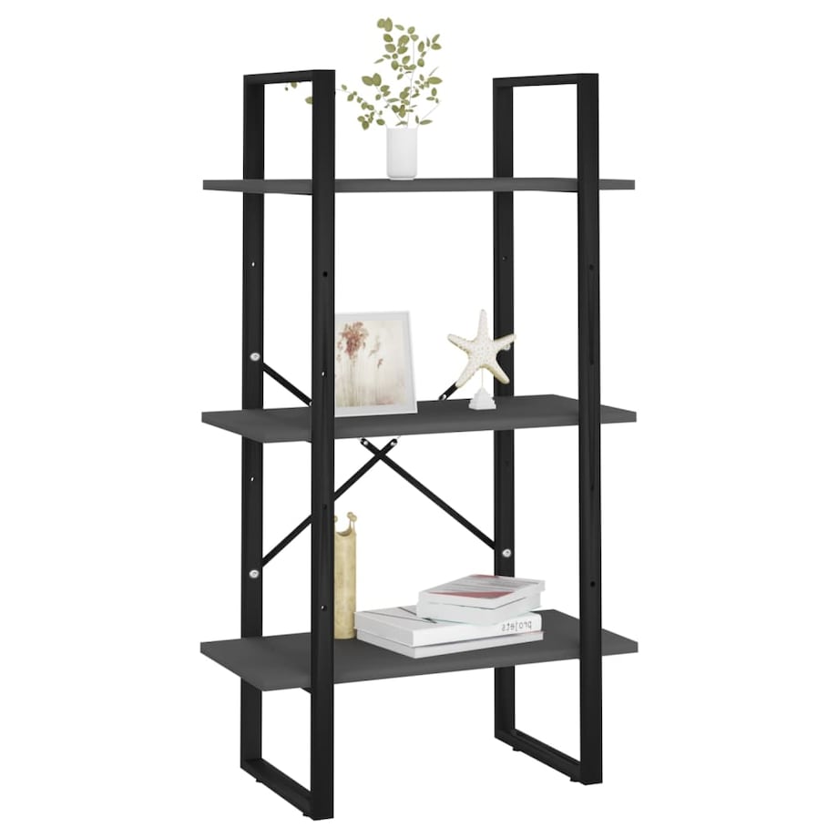 vidaXL Regał na książki, szary, 60x30x105 cm, materiał drewnopochodny