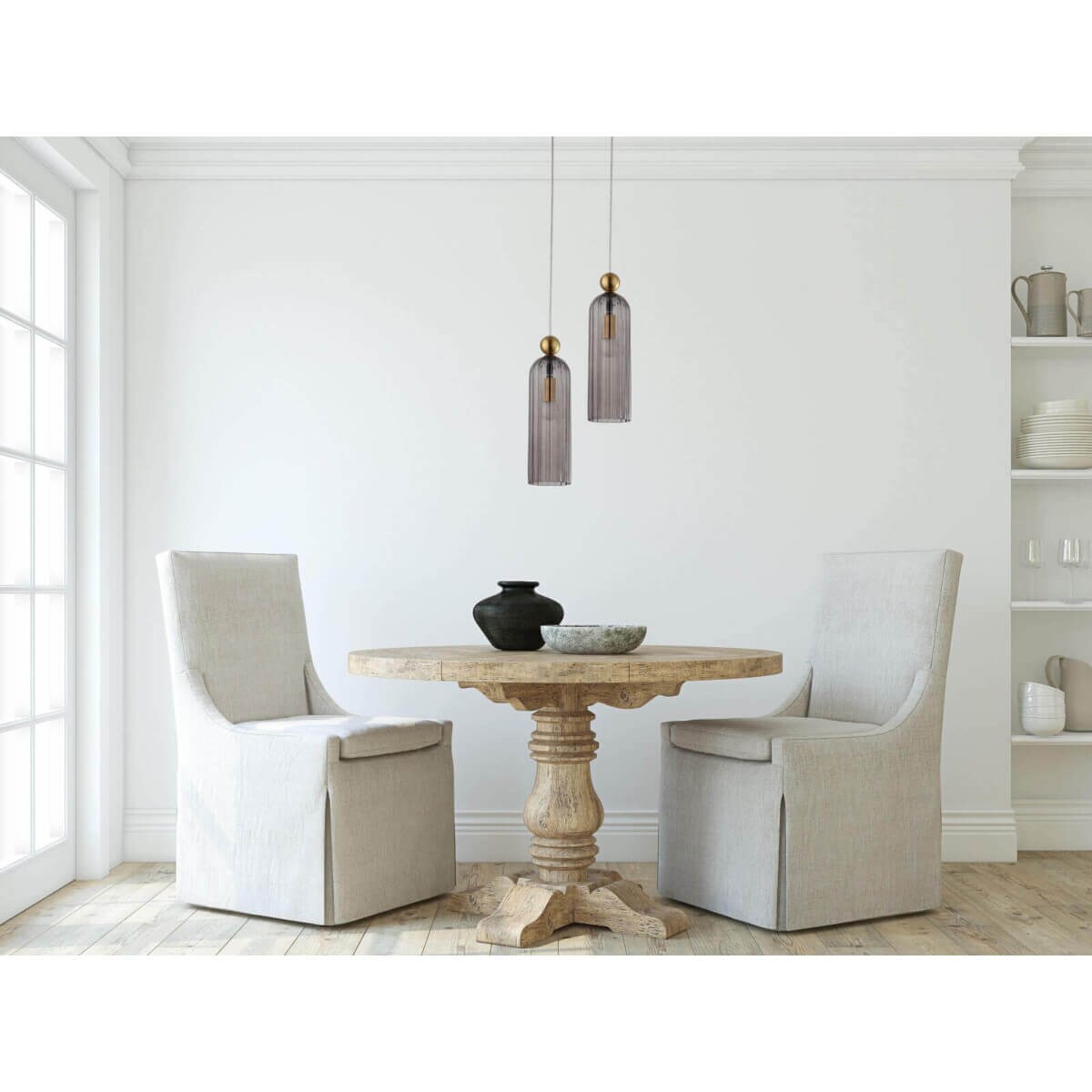 Wisząca lampa Piega LP-939/1P smoked podłużny dymiony zwis nad wyspę kuchenną