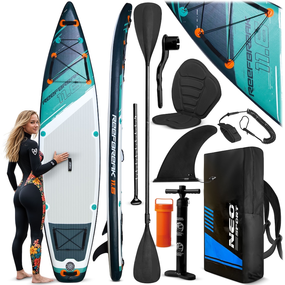 Deska SUP do pływania pompowana Paddle Reefbreak 350cm Neo-Sport ZESTAW