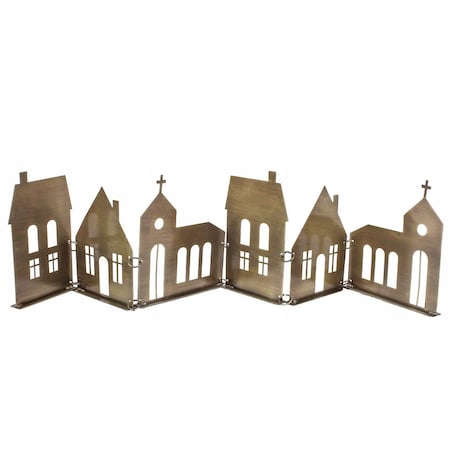 FIGURKA ŚWIĄTECZNA DOM DOMEK KOŚCIÓŁ LOFT NA ŚWIĘTA PREZENT STARE ZŁOTO