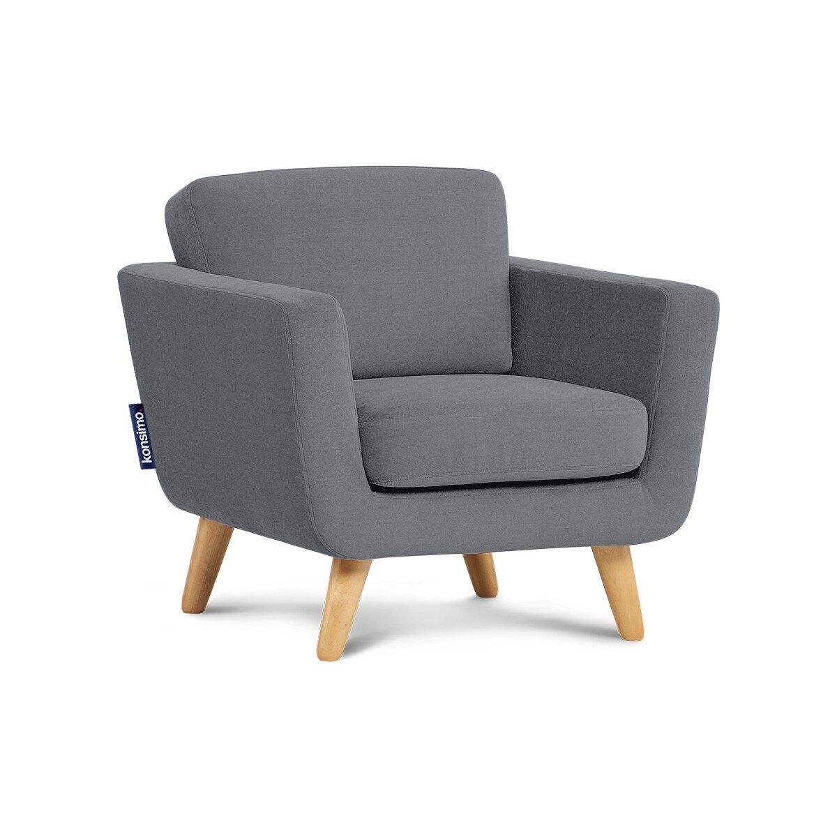KONSIMO TAGIO Szary fotel skandynawski