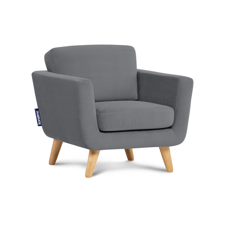 KONSIMO TAGIO Szary fotel skandynawski