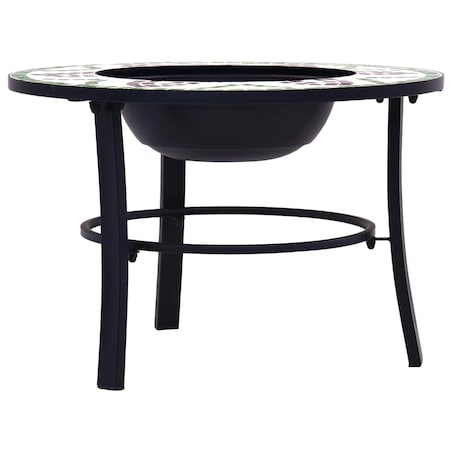 vidaXL Palenisko z mozaiką, zielone, 68 cm, ceramika