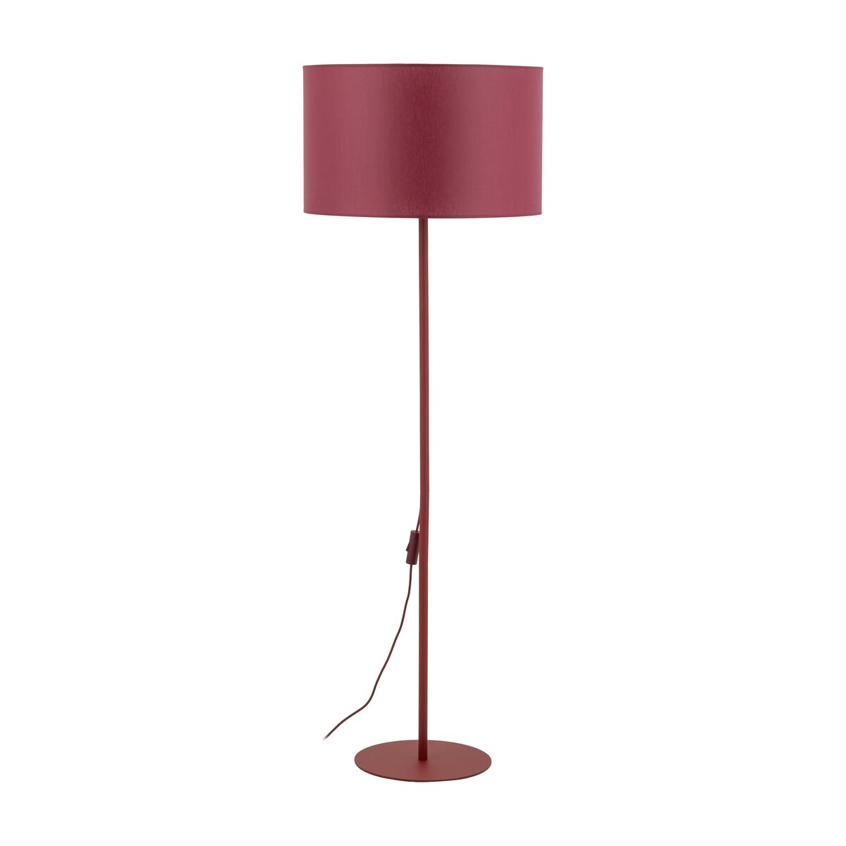 Lampa Stojąca Tk Lighting Dalum Burgundowa Bordowa Podłogowa 1Xe27 Abażur 50Cm, Wysokość 151Cm