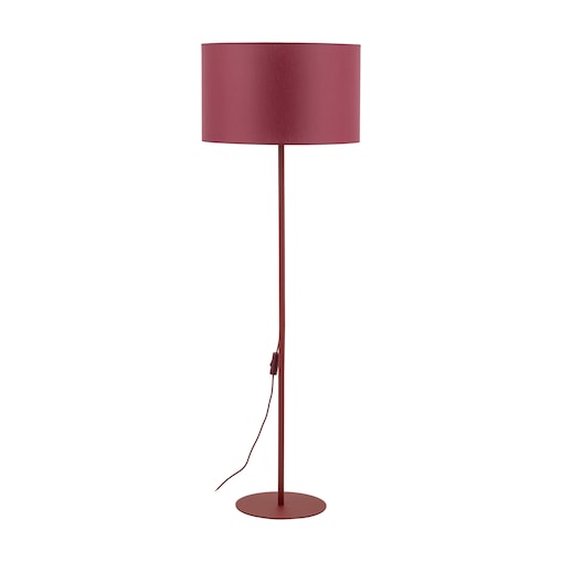 Lampa Stojąca Tk Lighting Dalum Burgundowa Bordowa Podłogowa 1Xe27 Abażur 50Cm, Wysokość 151Cm