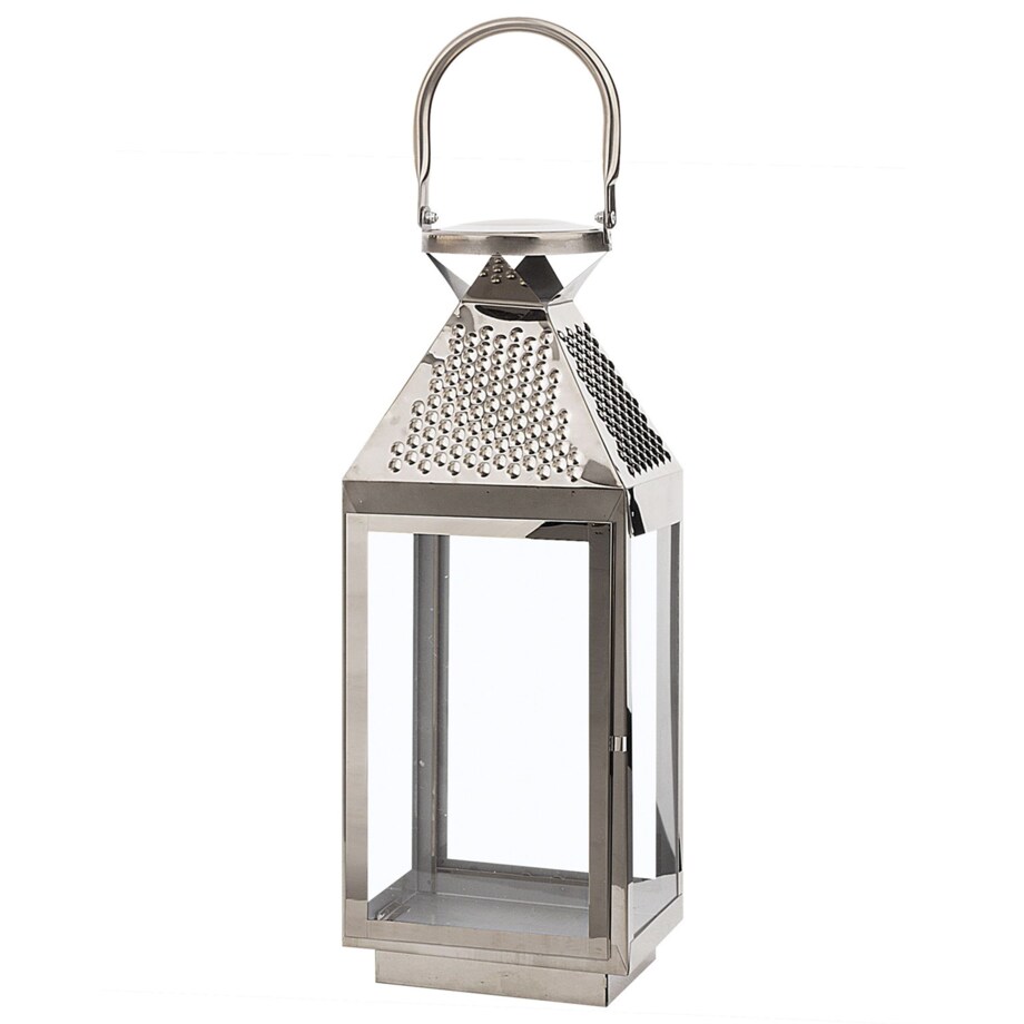 Lampion stalowy 40 cm srebrny BALI