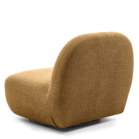 Fotel obrotowy bouclé musztardowy Eroni