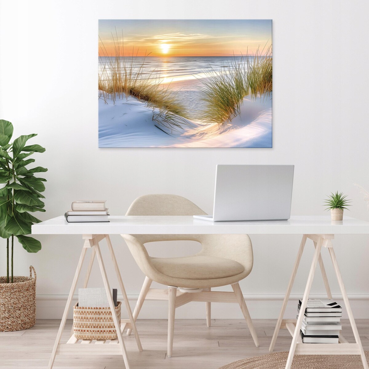 Obraz Do Sypialni Salonu Na Płótnie Plaża Natura Beżowy 60x40