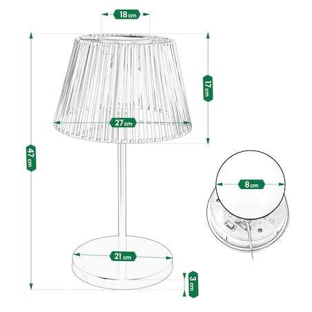 Lampa solarna LED 47 cm stojąca do ogrodu