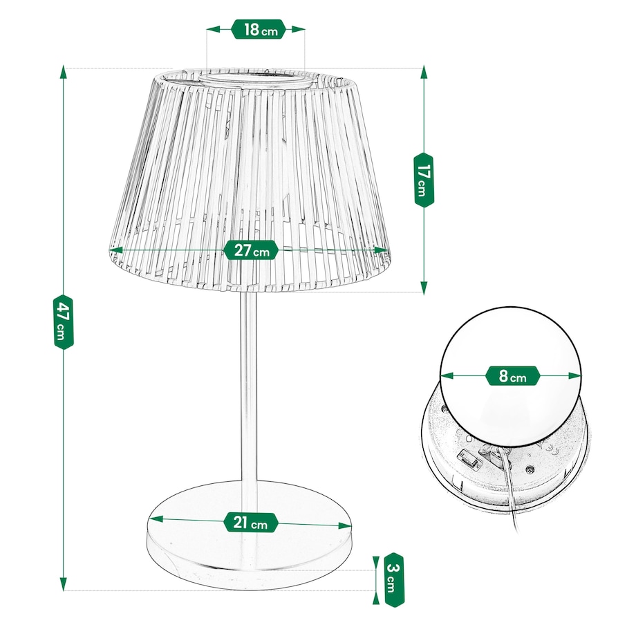 Lampa solarna LED 47 cm stojąca do ogrodu