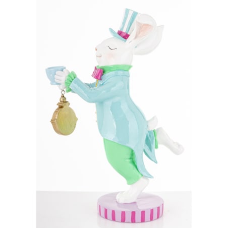 Dekoracja - królik z filiżanką i zegarem 31x11,5x21 cm CIRCUS-2