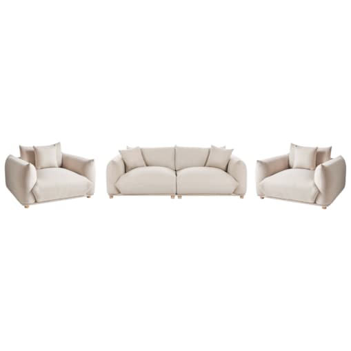 Zestaw wypoczynkowy 5-osobowy jasnobeżowy LUVOS