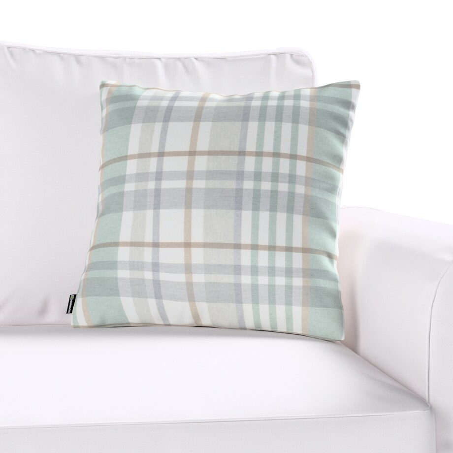 Poszewka Kinga na poduszkę 60x60 kratka zielono-szary melanż