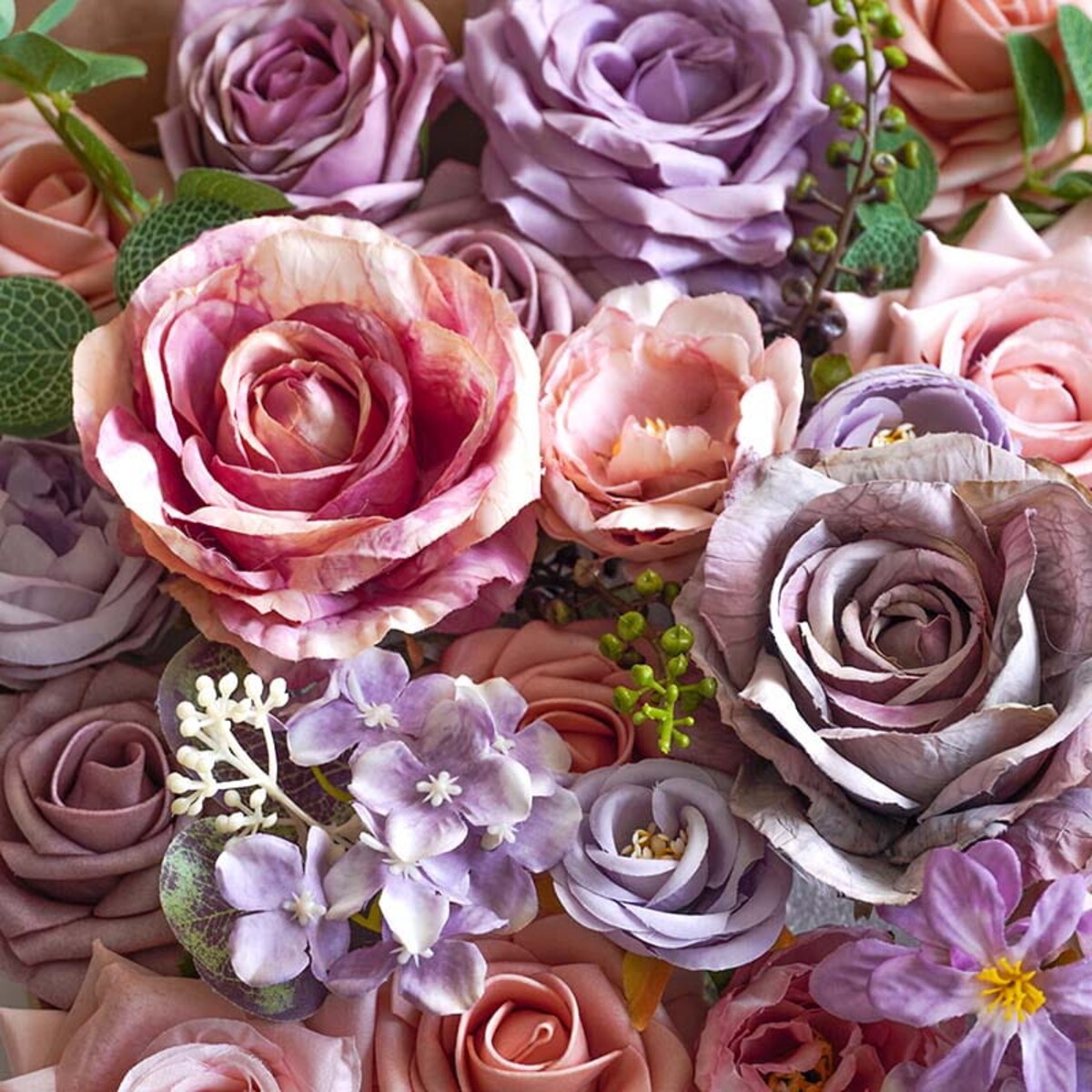 Kwiaty w ramce - ozdoba DIY - Pudrowe róże