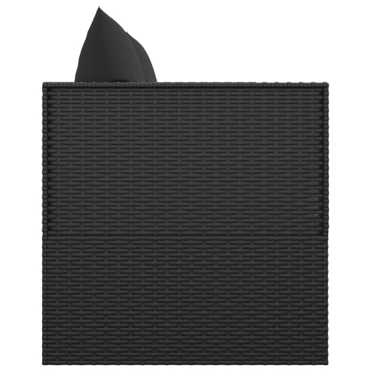 vidaXL Leżanka ogrodowa z poduszkami, czarna, polirattan