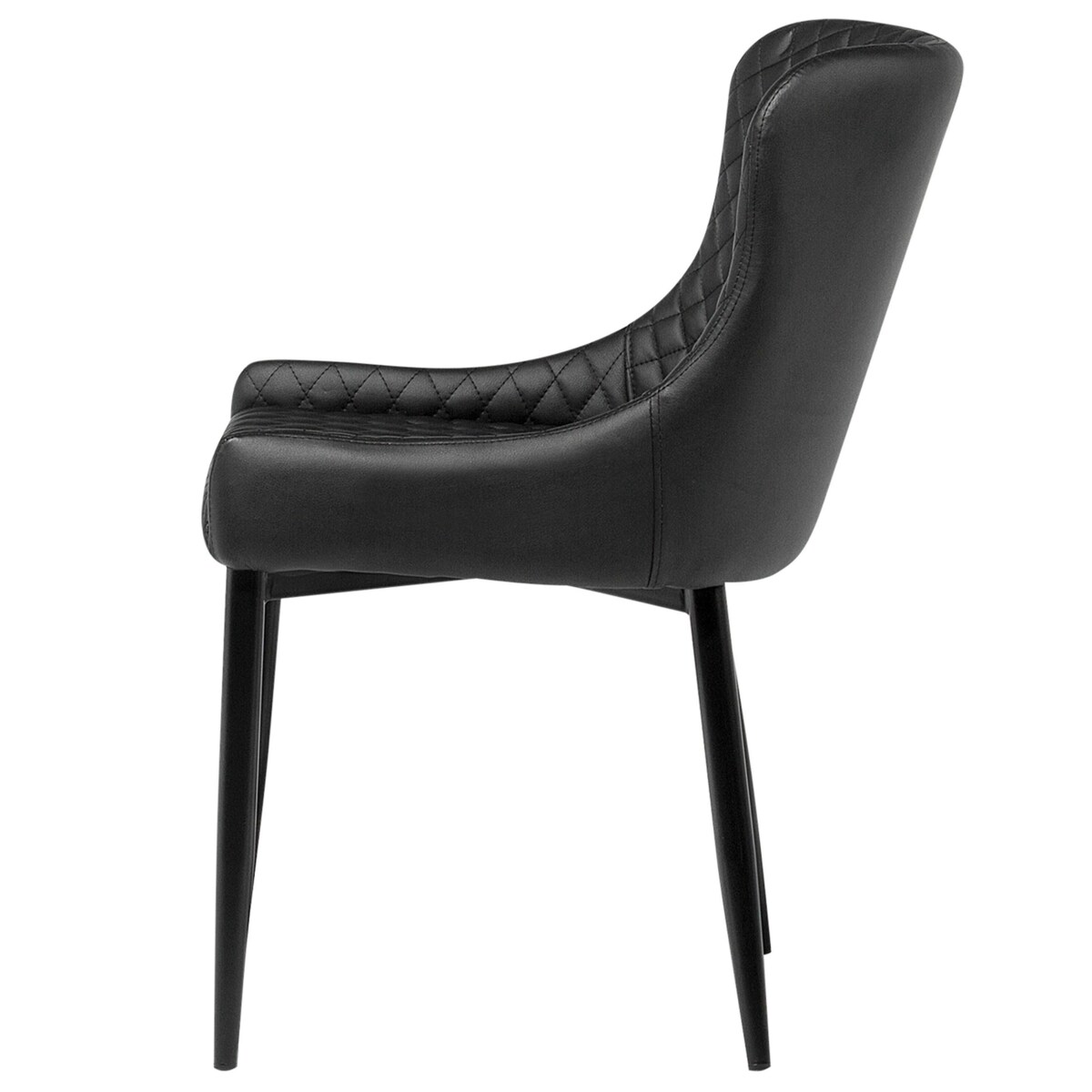 Zestaw 2 krzeseł do jadalni ekoskóra czarny SOLANO