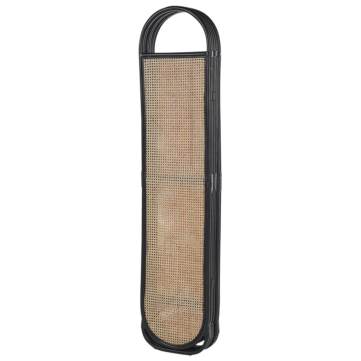 3-panelowy składany parawan pokojowy rattanowy 118 x 180 cm naturaly z czarnym CORTONA