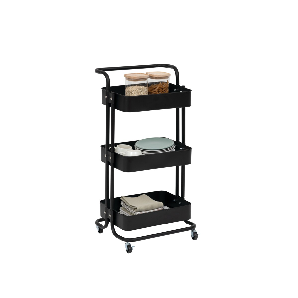 Wózek kuchenny BLACK EDITION 3-poziomowy, 45 x 36,5 x 86 cm