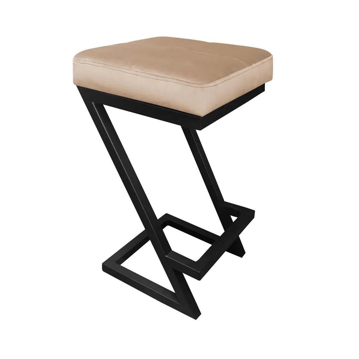 Hoker niski ZAZU VELVET beżowy