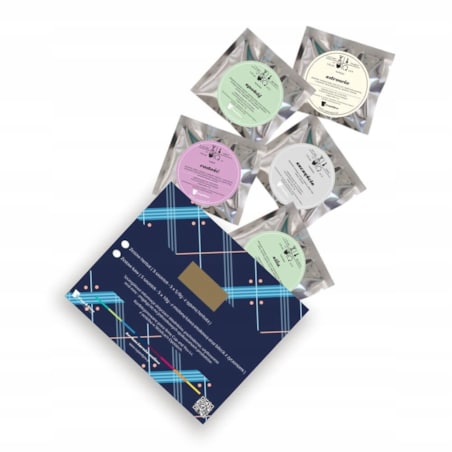 DROBNY ZESTAW PREZENTOWY UPOMINKOWY - 5 RÓŻNYCH HERBAT SYPANYCH W SASZETKACH PO 5G - PREZENT UPOMINEK DLA TATY TEŚCIA NA DZIEŃ OJCA URODZINY