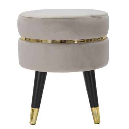 Pufa taboret dekoracyjny 40,5xØ35 cm PARIGI szary