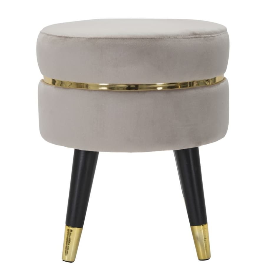 Pufa taboret dekoracyjny 40,5xØ35 cm PARIGI szary