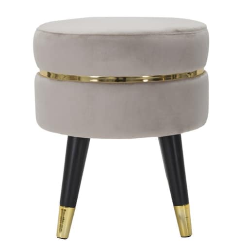 Pufa taboret dekoracyjny 40,5xØ35 cm PARIGI szary